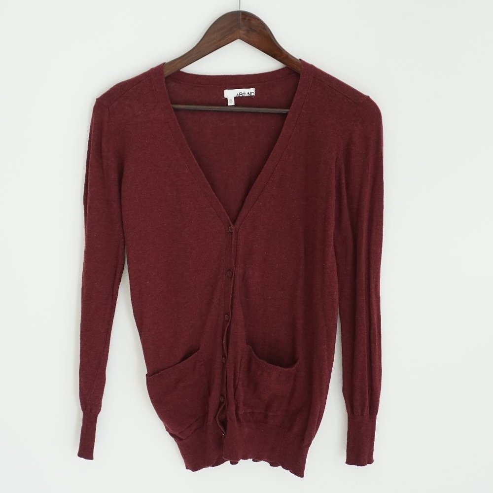 Maroon Knit Button Down Cardigan